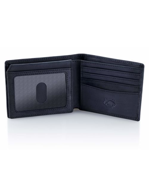 Stealth Mode Leather Bifold Wallet for Men With ID Window and RFID Blocking
