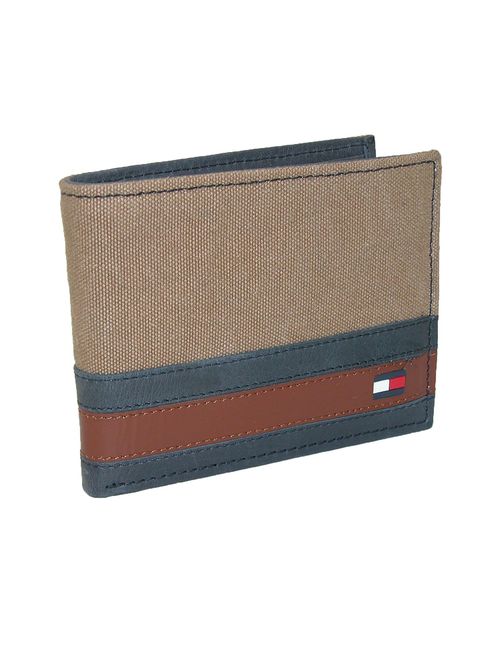 Tommy Hilfiger Men's Leather Passcase Wallet with Removable Card Holder