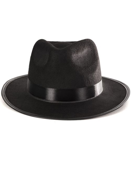 Funny Party Hats Black Gangster Hat - Black Fedora Hats - Costume Hats - Costume Accessories