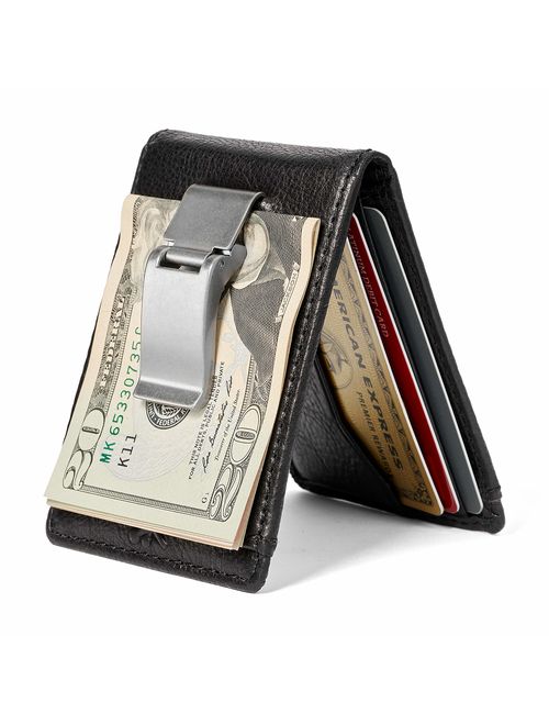 HOJ Co. DEACON ID BIFOLD Front Pocket Wallet-Full Grain Leather-Bifold Money Clip Wallet