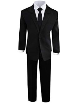 Boys' Formal Black Suit with Shirt and Vest