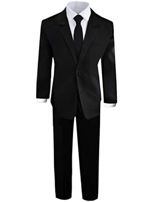 Black N Bianco Boys' Formal Black Suit with Shirt and Vest