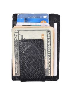 Hopsooken Money Clip RFID Front Pocket Wallet Men Leather Slim Minimalist Wallet