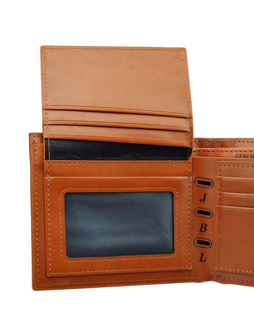 Rbenxia Stylish Brown Billfold Coffee Leather Wallet Credit Card Men Purse Clutch Bifold PU Leather Wallet with Card Slots and ID Window Slot Gifts Souvenir