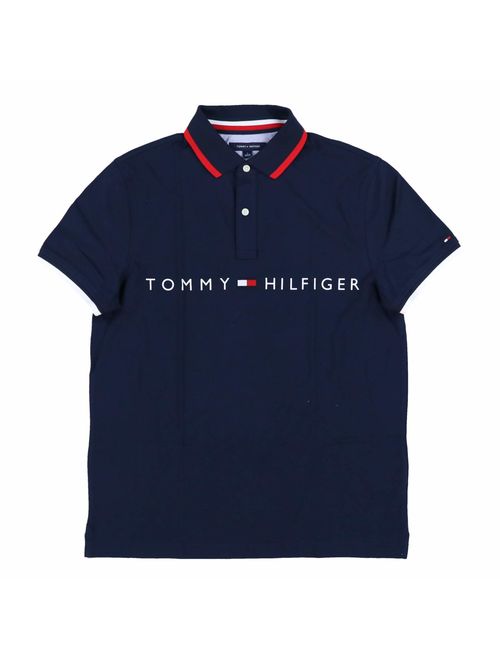 Tommy Hilfiger Mens Graphic Logo Mesh Polo Shirt