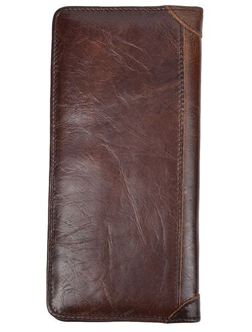 Yeeasy Men's Vintage Genuine Leather Long Wallets Bifold Wallet For Men