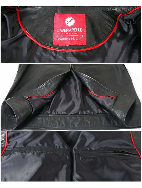 Laverapelle Men's Genuine Lambskin Leather Jacket (Black, Biker Jacket) - 1501008