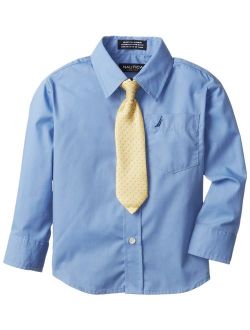 Boys' Long Sleeve Dress Shirt with Tie