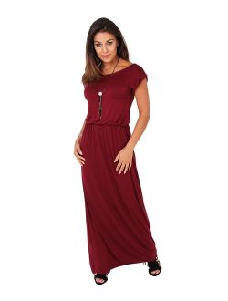 Krisp Womens' Long Casual Loose Dress Short Sleeve Or Sleeveless Maxi