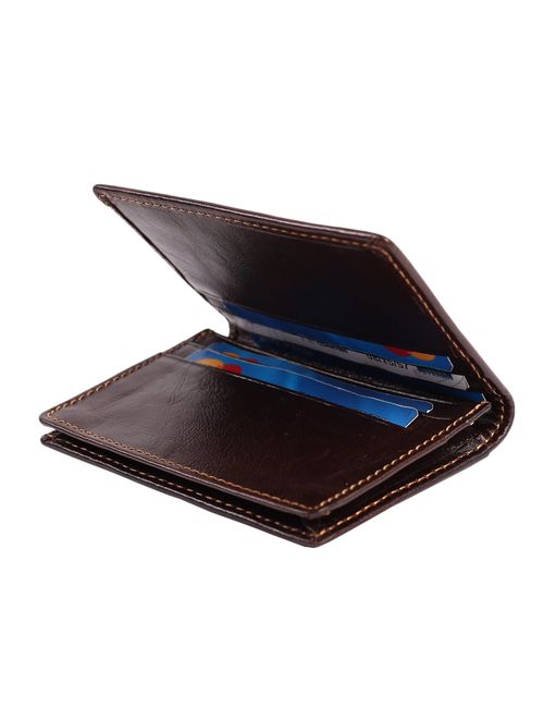 RFID Mens Slim Front Pocket Wallet Genuine Leather Bifold ID/Credit Card Holder