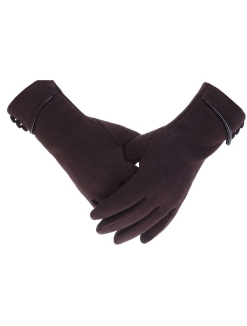 Tomily Womens Touch Screen Phone Fleece Windproof Gloves Winter Warm Wear
