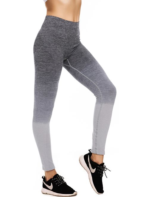 RUNNING GIRL Ombre Yoga Pants Ultrasoft Performance Active Stretch High Waisted Running Leggings