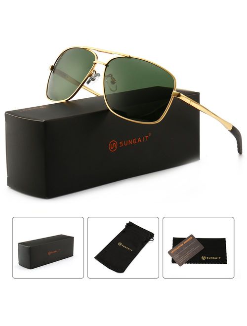 SUNGAIT Men's Polarized Sunglasses Durable Metal Frame for Fishing Driving Golf