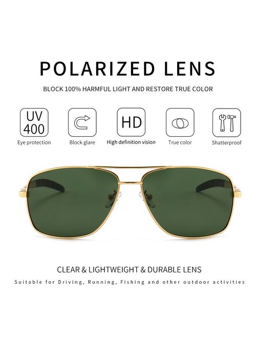 SUNGAIT Men's Polarized Sunglasses Durable Metal Frame for Fishing Driving Golf