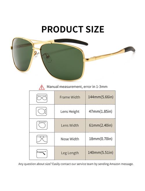 SUNGAIT Men's Polarized Sunglasses Durable Metal Frame for Fishing Driving Golf