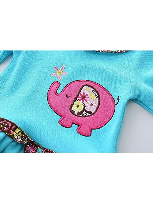 LittleSpring Cute Toddler Baby Girls Clothes Set Long Sleeve T-Shirt and Pants Kids 2pcs Outfits