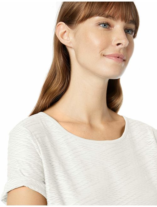 Calvin Klein Women's Textured Stripe Short Sleeve Top