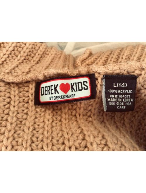 Girls beige long knit jacket Derek love kids by Derek heart size L14