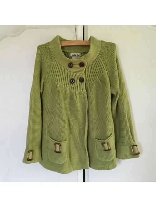 Matilda Jane Girls Mossy Glen Green Sweater Cardigan - Size 6 - GUC