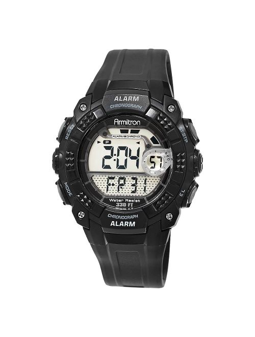 Men's Armitron Digital and Chronograph Sport Resin Strap Watch - Black