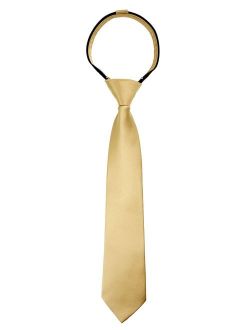 Boys' Satin Zipper Neck Tie, Optional Gift Box