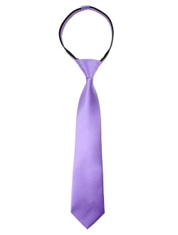 Boys' Satin Zipper Neck Tie, Optional Gift Box