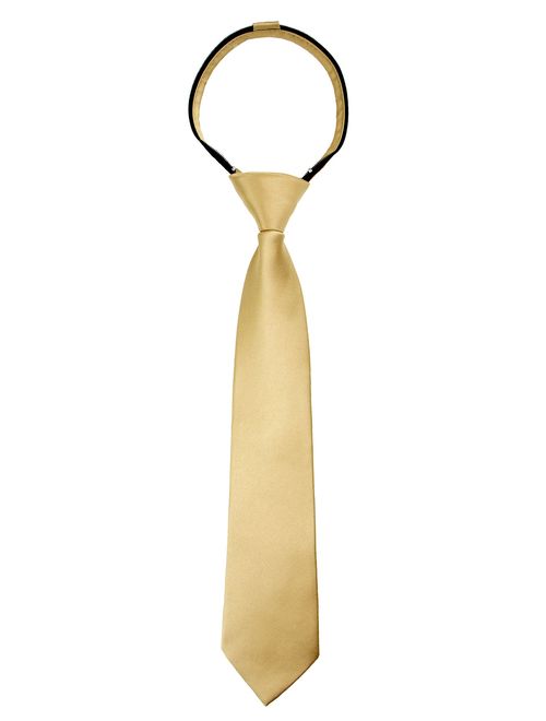 Spring Notion Boys' Satin Zipper Neck Tie, Optional Gift Box