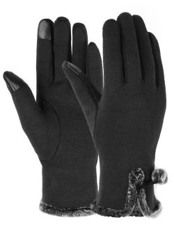 Winter Gloves for Women with Touch Screen Fingers Warm Texting Mittens