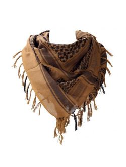 100% Cotton Military Shemagh Arab Tactical Desert Keffiyeh Thickened Scarf Wrap for Women and Men 43"x43"