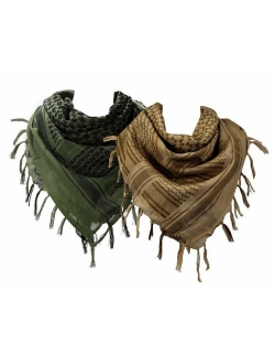 100% Cotton Military Shemagh Arab Tactical Desert Keffiyeh Thickened Scarf Wrap for Women and Men 43"x43"