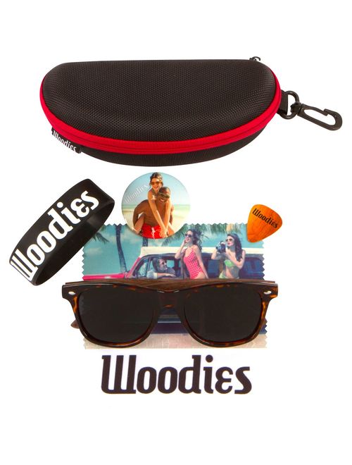 Woodies Walnut Wood Polarized Sunglasses with Tortoise Shell Frame