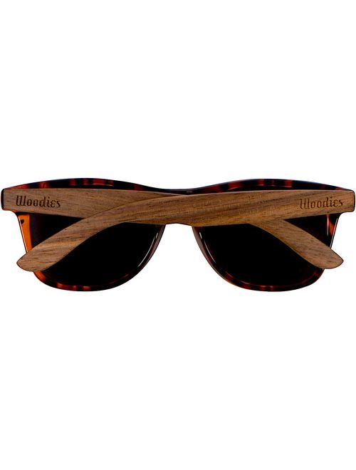 Woodies Walnut Wood Polarized Sunglasses with Tortoise Shell Frame