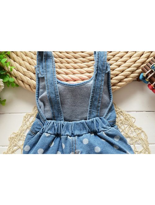 Chumhey Baby Pant Set, Toddler Overalls Set, Ripped Jean Workwear Set, Pink Flower Cute Cartoon