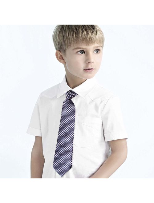 Bundle Monster 5 pc Boys Mixed Pattern Pre-Tied Elastic Fashion Necktie Sets