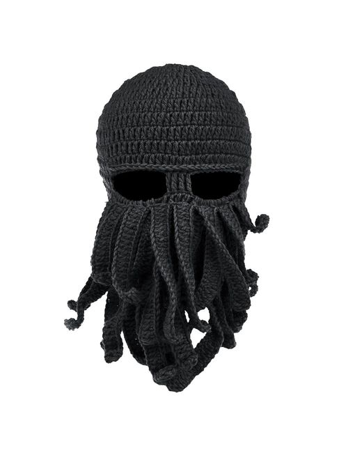 VBIGER Beard Hat Beanie Hat Knit Hat Winter Warm Octopus Hat Windproof Funny for Men & Women