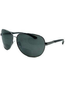 In Style Eyes C Moore Polarized Aviator Nearly Invisible Line Bifocal Sunglasses