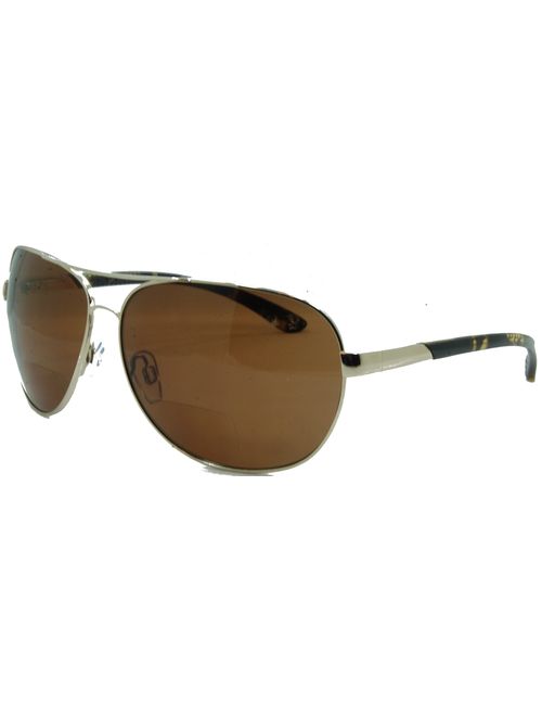 In Style Eyes C Moore Polarized Aviator Nearly Invisible Line Bifocal Sunglasses