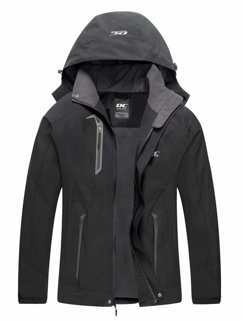 Diamond Candy Men Hooded Waterproof Jacket Lightweight Rain Jacket Outdoor Casual Sportswear