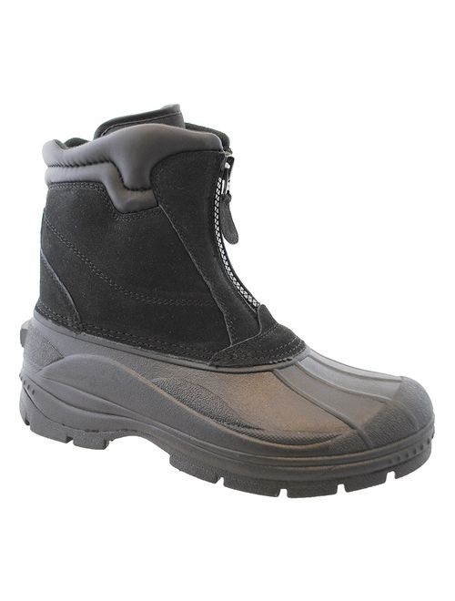 totes Mens Tornado Center Zip Leather Snow Boot
