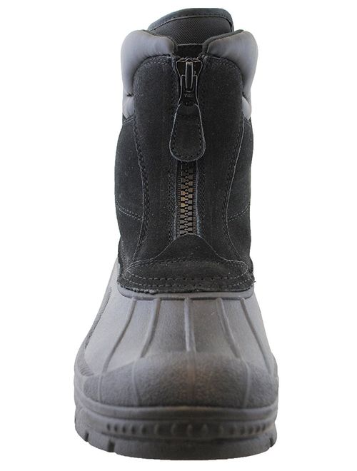 totes Mens Tornado Center Zip Leather Snow Boot
