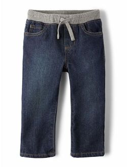 Knit Waist Band Pull-On Jeans (Toddler Boys)