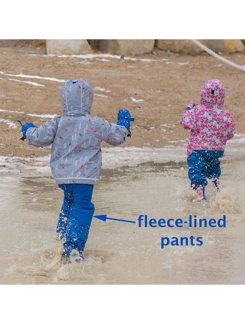 JAN & JUL Kids' Rain or Snow Pants, Water-Proof Cozy-Dry Fleece-Lined for Girls Boys Toddlers