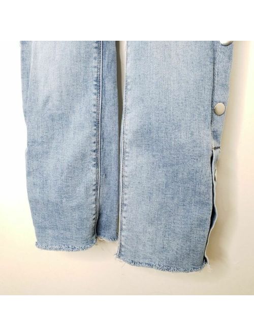 Hudson Girls Size 8 Side Button Detail Blue Denim Straight Leg Jeans