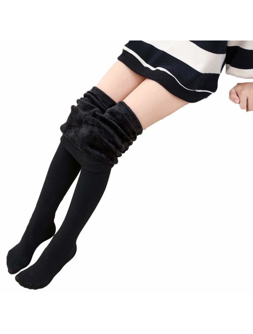 Weigou Winter Girls Leggings Pants Thick Warm Fleece Lined Thermal Stretchy Pants