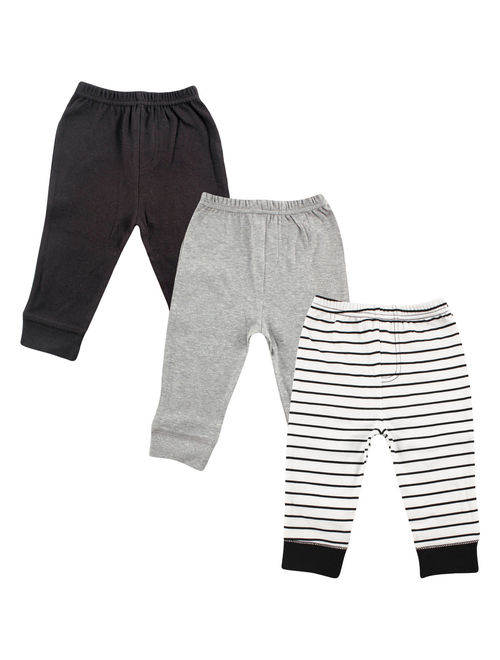 Luvable Friends Baby Boy Pants with Tapered Cuff, 3-Pack