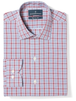 Amazon Brand - BUTTONED DOWN Men's Slim Fit Plaid Dress Shirt, Supima Cotton Non-Iron