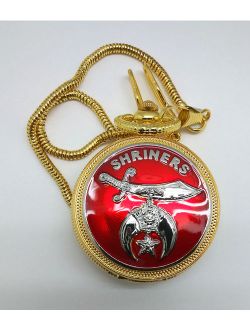 Shriners Logo Pocket Watch - Goldtone Quartz Timepiece Is The Perfect Gift
