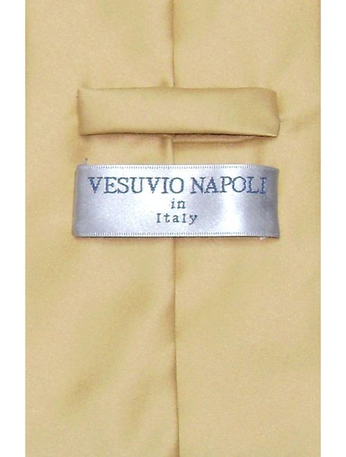 Vesuvio Napoli NeckTie Solid GOLD Color Men's Neck Tie