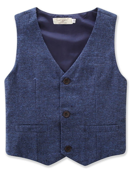 KidPika 3PCS Toddler Baby Boy Gentleman Outfit Clothes Set Suit Waistcoat Shirt Pants
