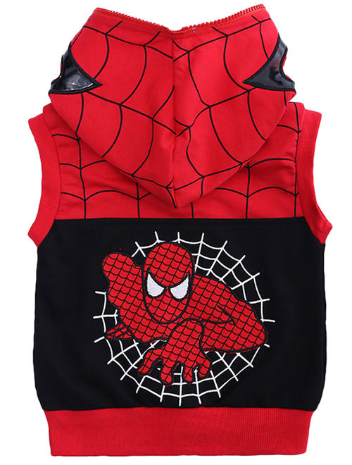 Kid's 3Pcs Boys Child Spiderman Waistcoat + Tops + Pants Costume Outfit Sets